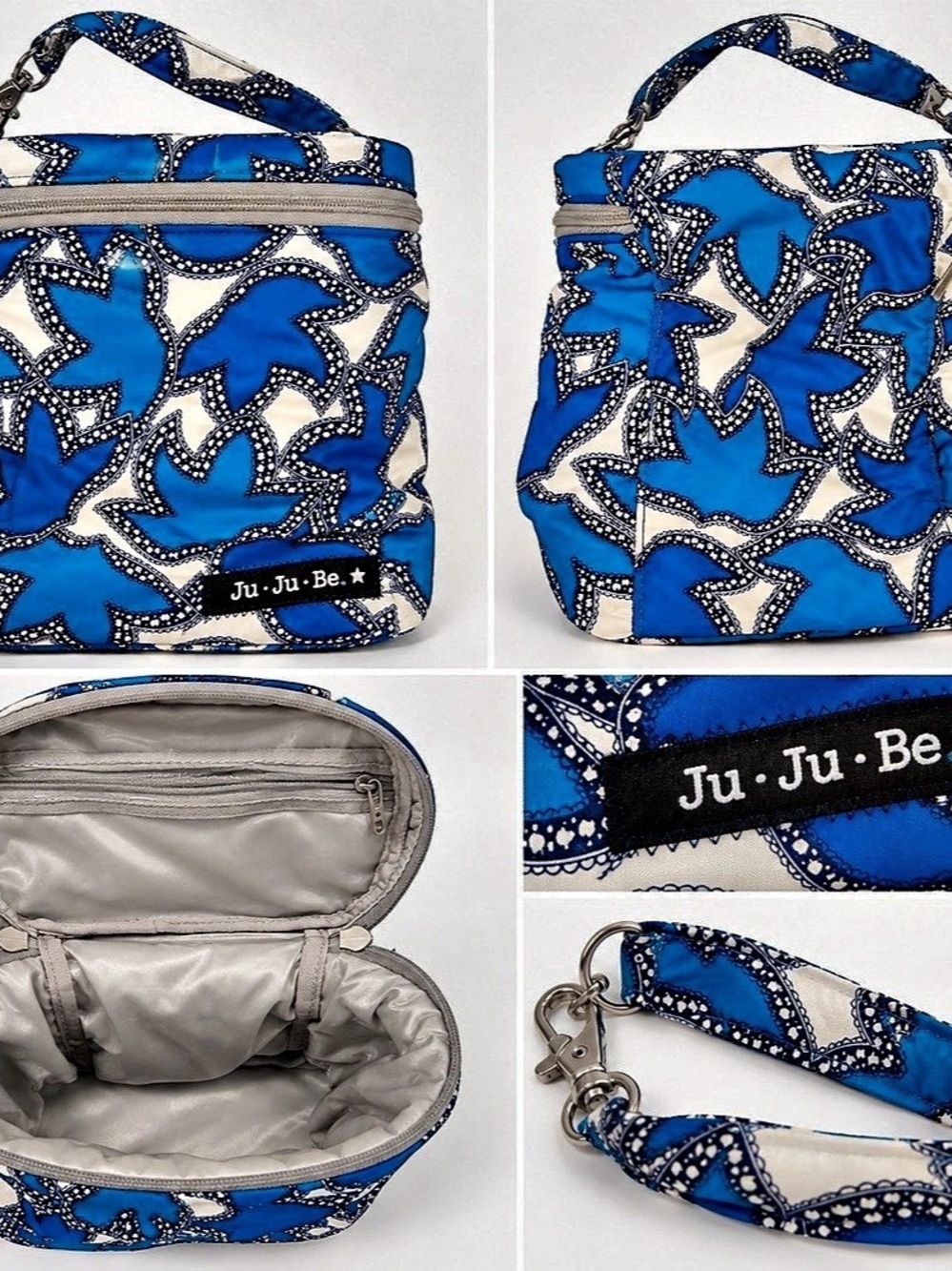 Ju-Ju-Be Blue & White Printed Baby Bag